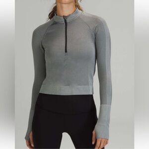 Lululemon Rest Less Half Zip Cropped Jacket Long Sleeve
